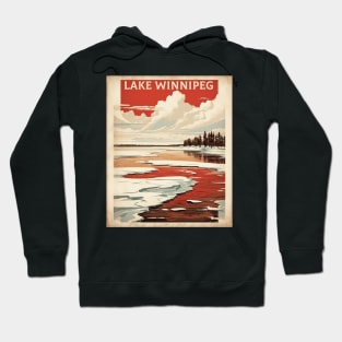 Lake Winnipeg Vintage Poster Tourism Hoodie